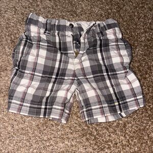 First Wave Black and Gray Plaid Shorts